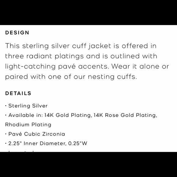 MK precious Metal-Plated sterling silver pave Cuff - Picture 3 of 3